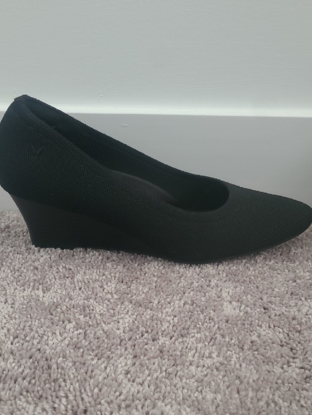 VIVAIA Black Knit Aria Wedge Heels - Comfortable Everyday Excellent